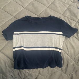 Blue and Grey John Galt Crop Top Size Small